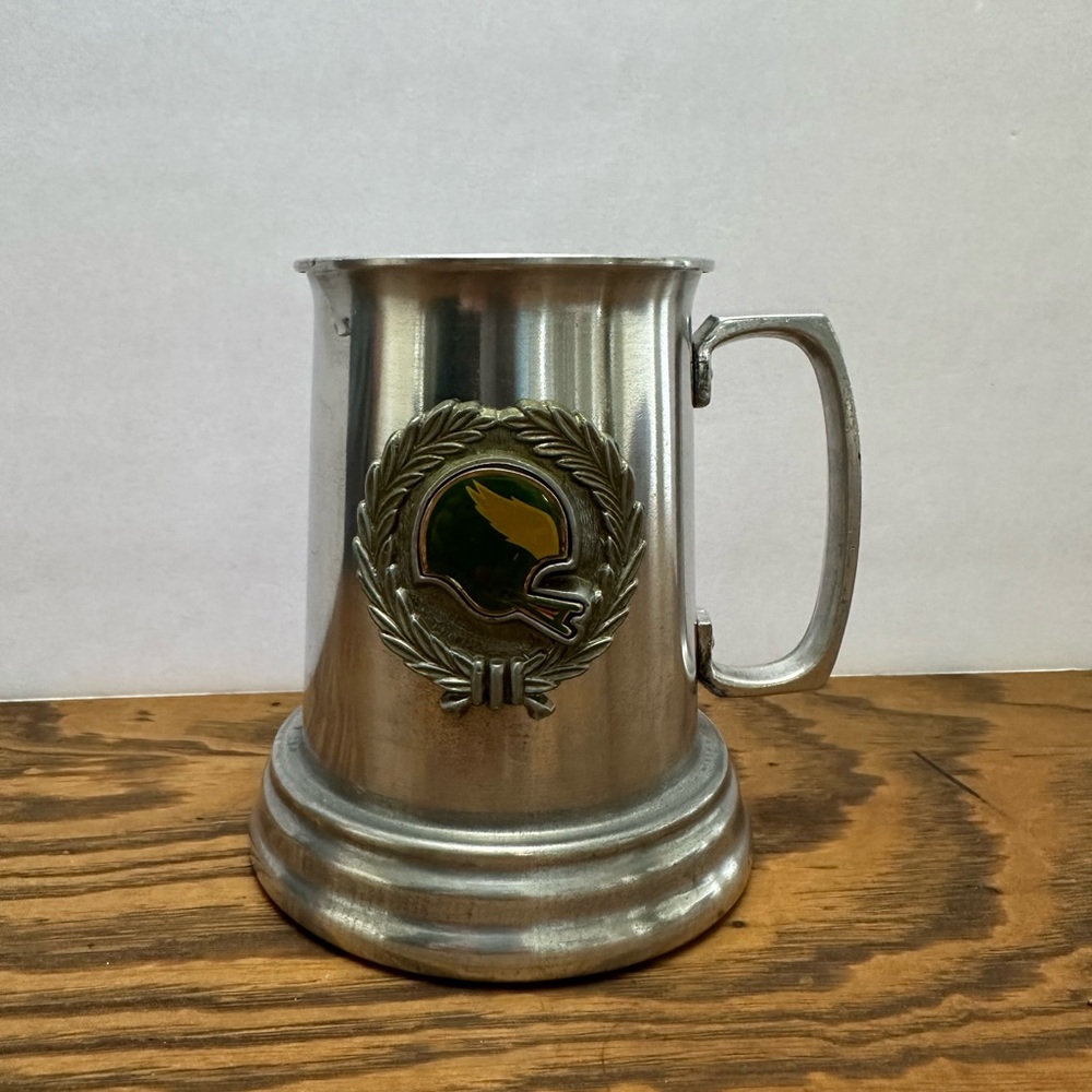 Vintage 1980's NFL Philadelphia Eagles Aluminum Clear Bottom Mug/Beer Stein